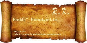 Radó Konstantin névjegykártya